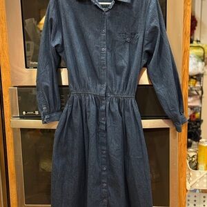 Andrew‎ Harvey Vintage 
Blue Bishop Sleeve Peter Pan Collar Dress
